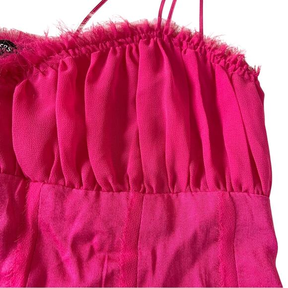 Urban Outfitters Pink Crop Tank Ronny Corset Style Cropped Top Medium Retail $55 - Picture 5 of 11